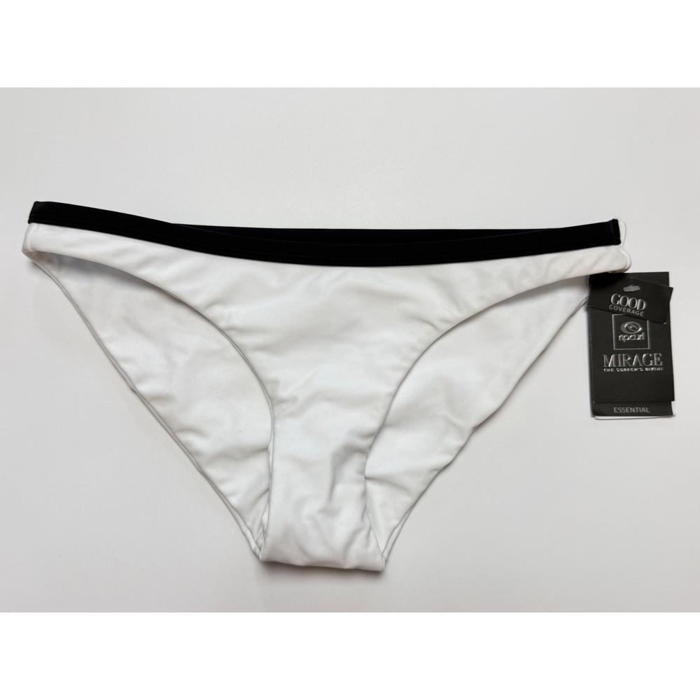 Rip Curl Mirage Essentials Block Out Bikini Bottoms White Black Size Medium New
